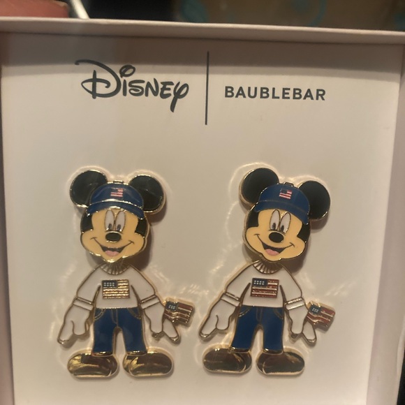 BaubleBar Jewelry - BaubleBar Disney Earrings Patriotic Mickey NWT 4th of July 🇺🇸